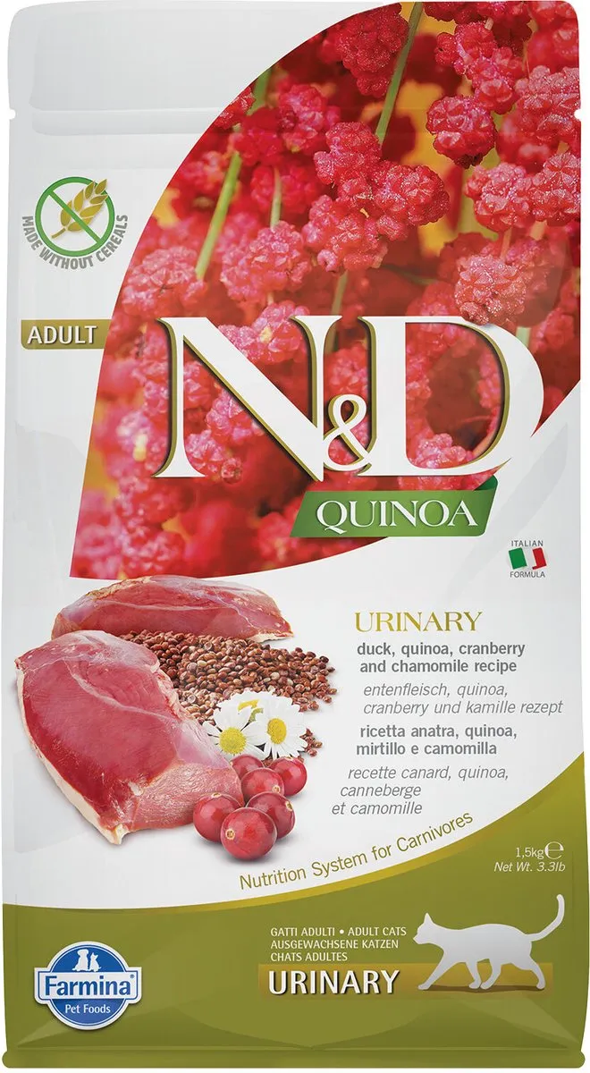 Farmina N&D Quinoa Urinary Adult Kattenvoer - Eend - 1,5 kg