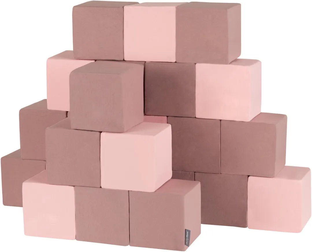 KiddyMoon Soft Blokken 14cm - 24 Stuks - Heather Roze