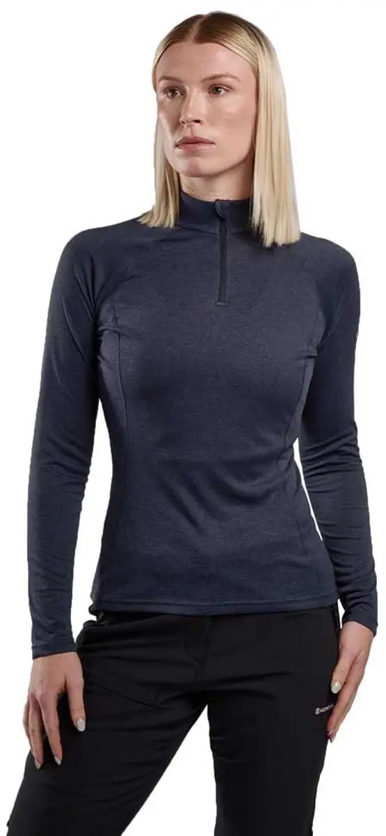 Montane Dart Half Rits Lange Mouw T-shirt Blauw S Vrouw
