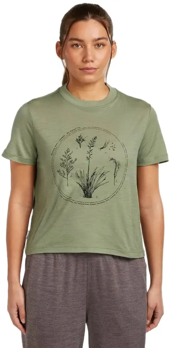 Icebreaker Merino 150 Tech Lite Crop Seed Story T-shirt Met Korte Mouwen Groen S