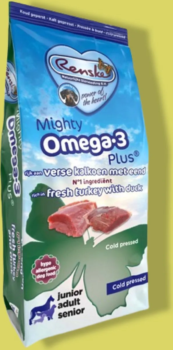 Renske Mighty Omega Plus Adult Kalkoen & Eend Hondenvoer 3kg
