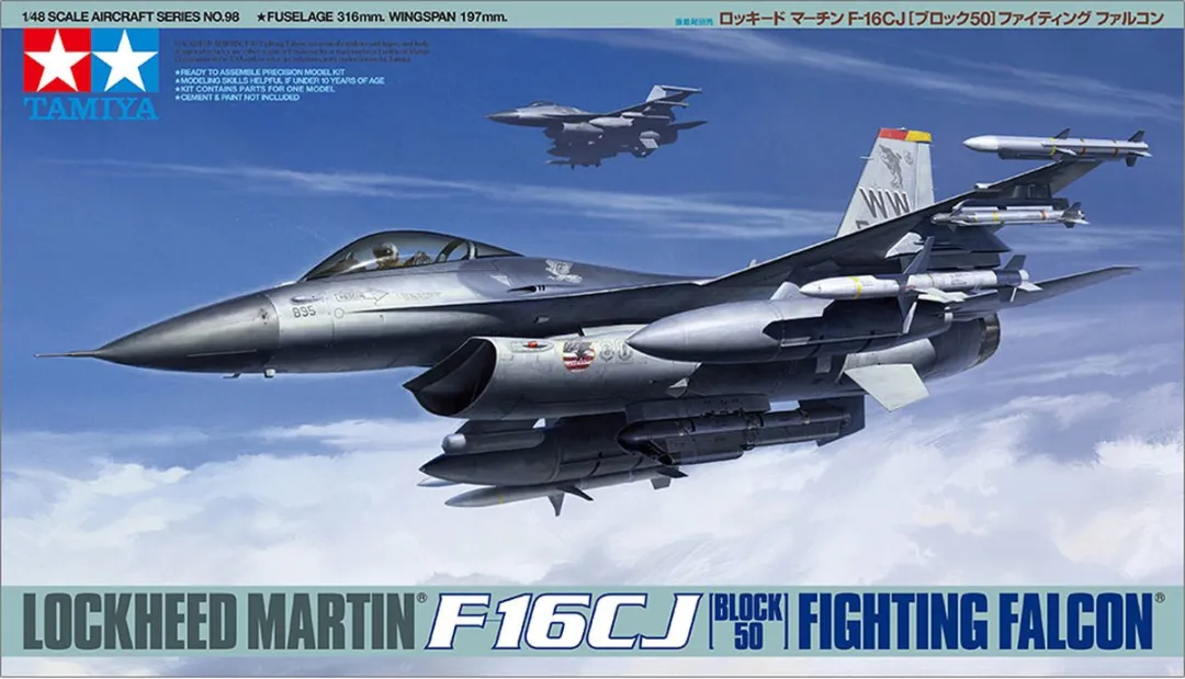 Tamiya 61098 F-16CJ Block 50 Modelbouwpakket - 1:48 - Multi