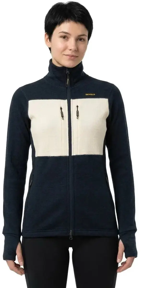 Devold Of Norway Egga Grid Merino Jas Zwart XS Vrouw