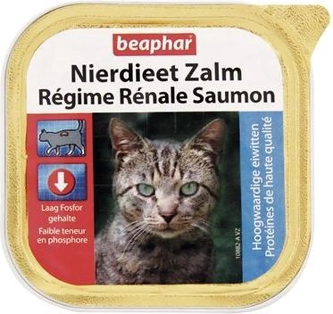 Beaphar Nierdieet Kattenvoer Nat Zalm 100g - 16 Stuks