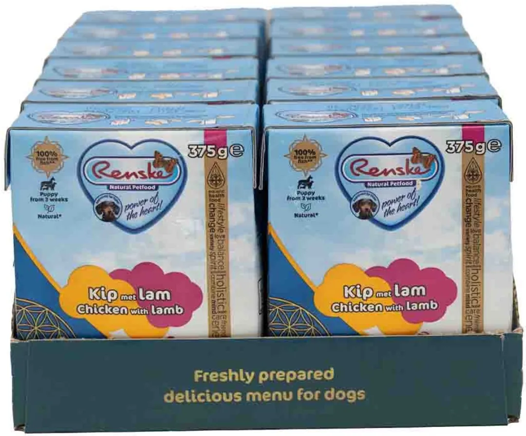 Renske Vers Puppy Tetra Kip met Lam 375g - 12 Stuks