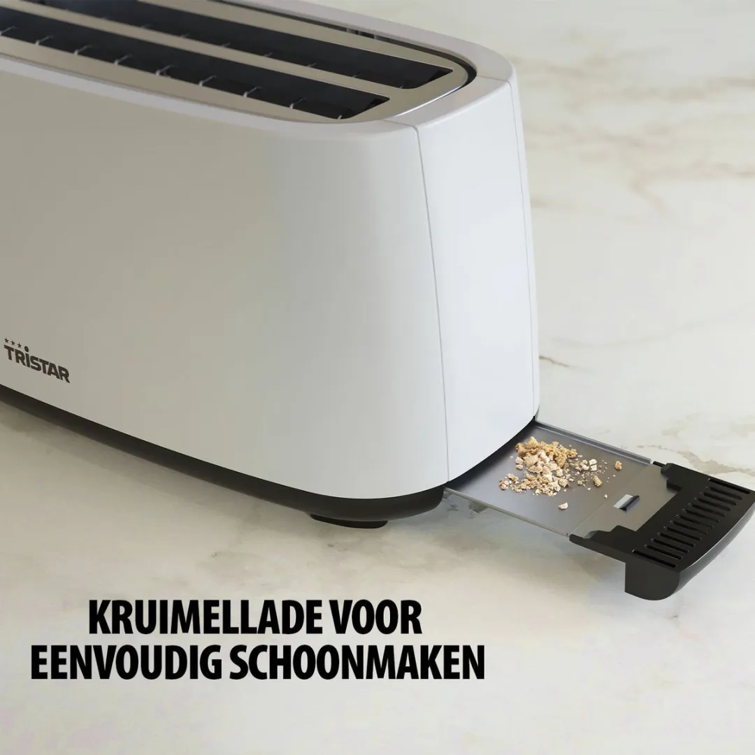 Tristar BR-1057 Broodrooster 1400W - 2 Sleuven - 4 Boterhammen - Wit