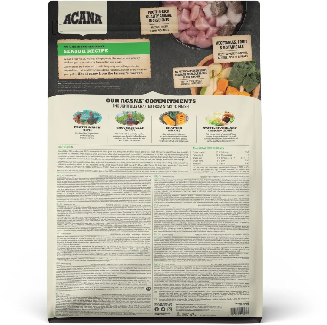 Acana Heritage Senior Kip & Kalkoen Hondenvoer 2kg - afbeelding 6 van 6