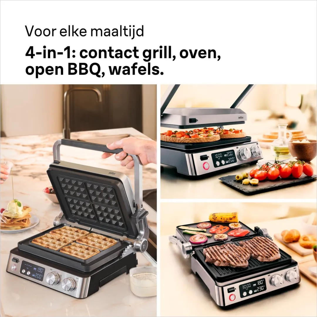 Braun MultiGrill 7 CG7044 Contactgrill - 2000W - 4 Platen