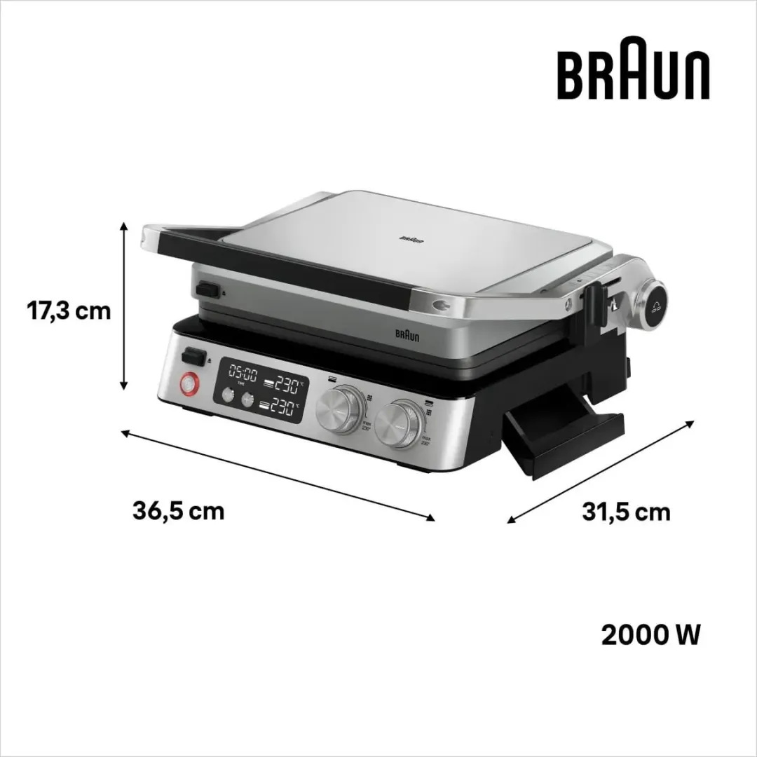Braun MultiGrill 7 CG7044 Contactgrill - 2000W - 4 Platen