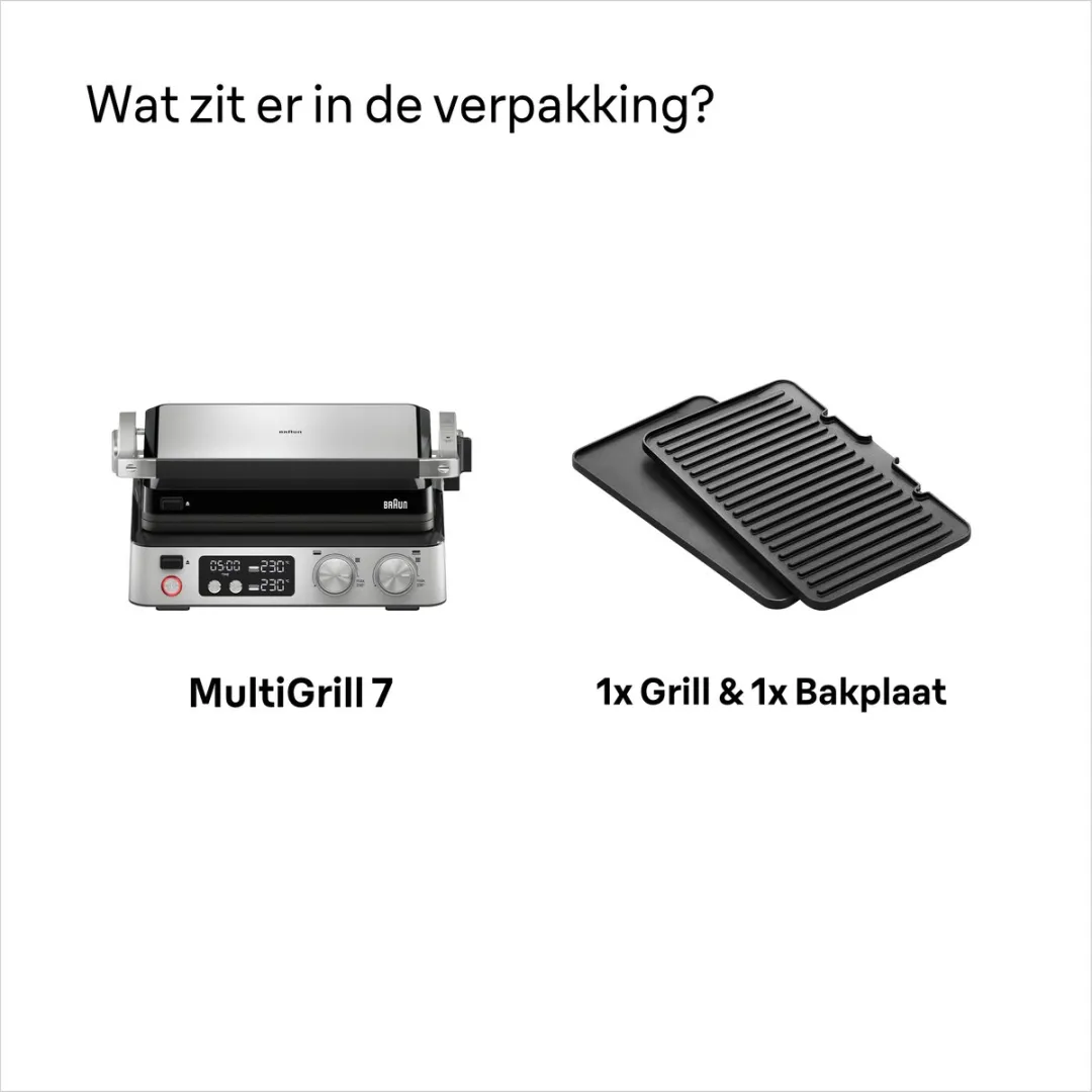 Braun MultiGrill 7 CG7040 Contactgrill - 2000W - 4 Platen - afbeelding 6 van 6