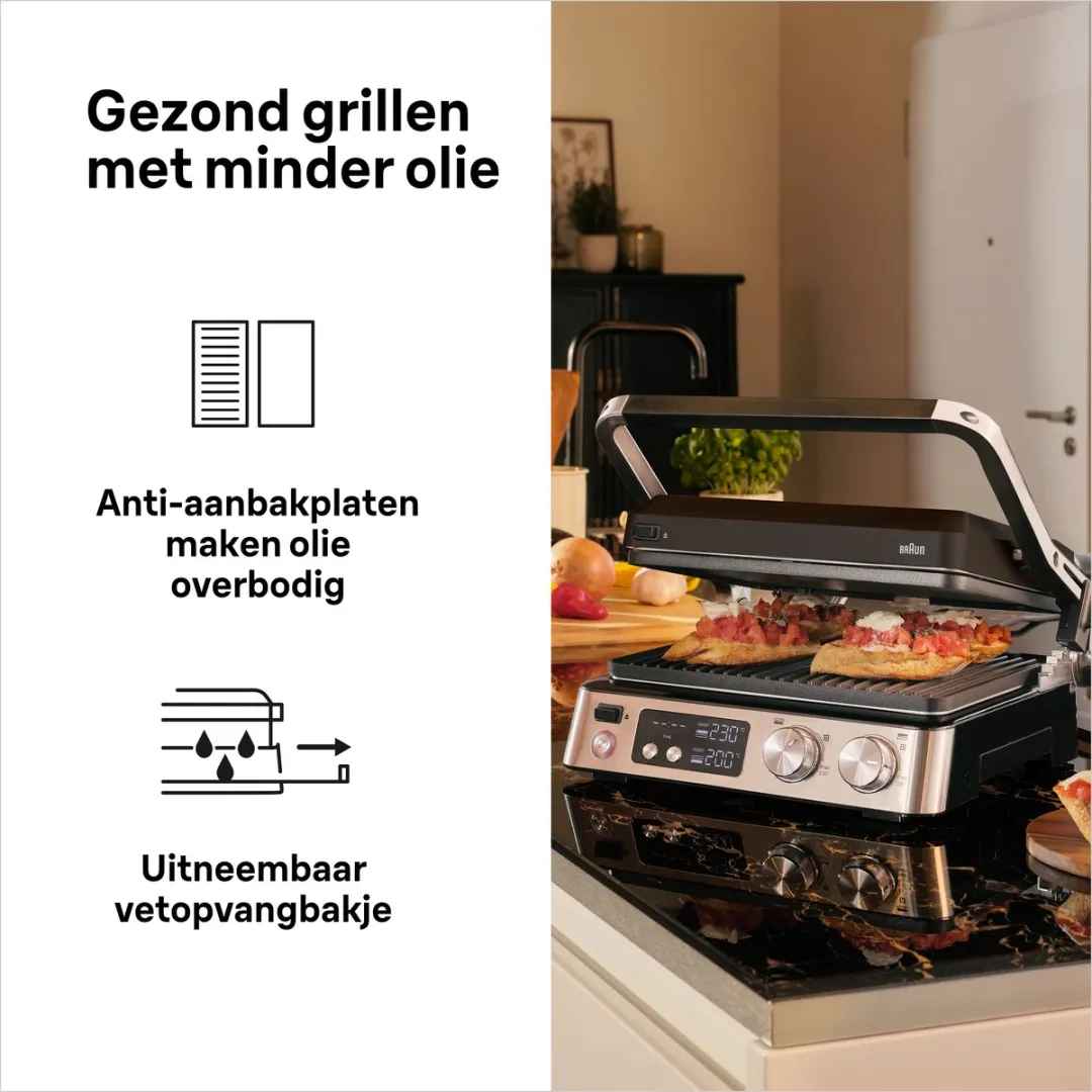 Braun MultiGrill 7 CG7040 Contactgrill - 2000W - 4 Platen