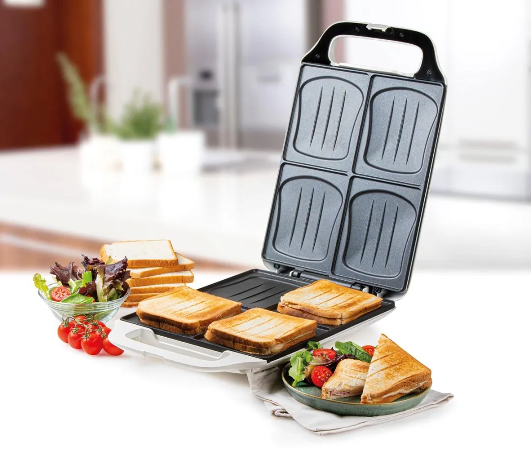 Domo DO9064C Croque Family XXL Tostiapparaat - 4 Sandwiches - Wit