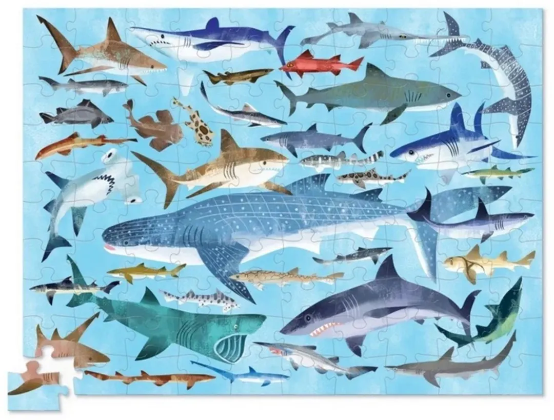 Crocodile Creek Puzzel Sharks 100 Stukjes - CC40548