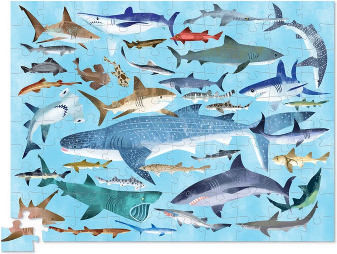 Crocodile Creek Puzzel Sharks 100 Stukjes - CC40548