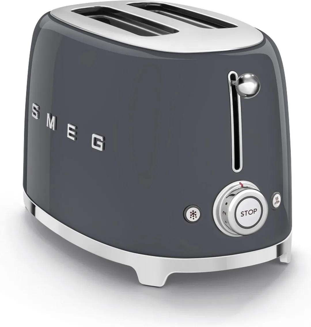 Smeg TSF01GREU Broodrooster 2x2 - 950W - 6 Niveaus - Leigrijs