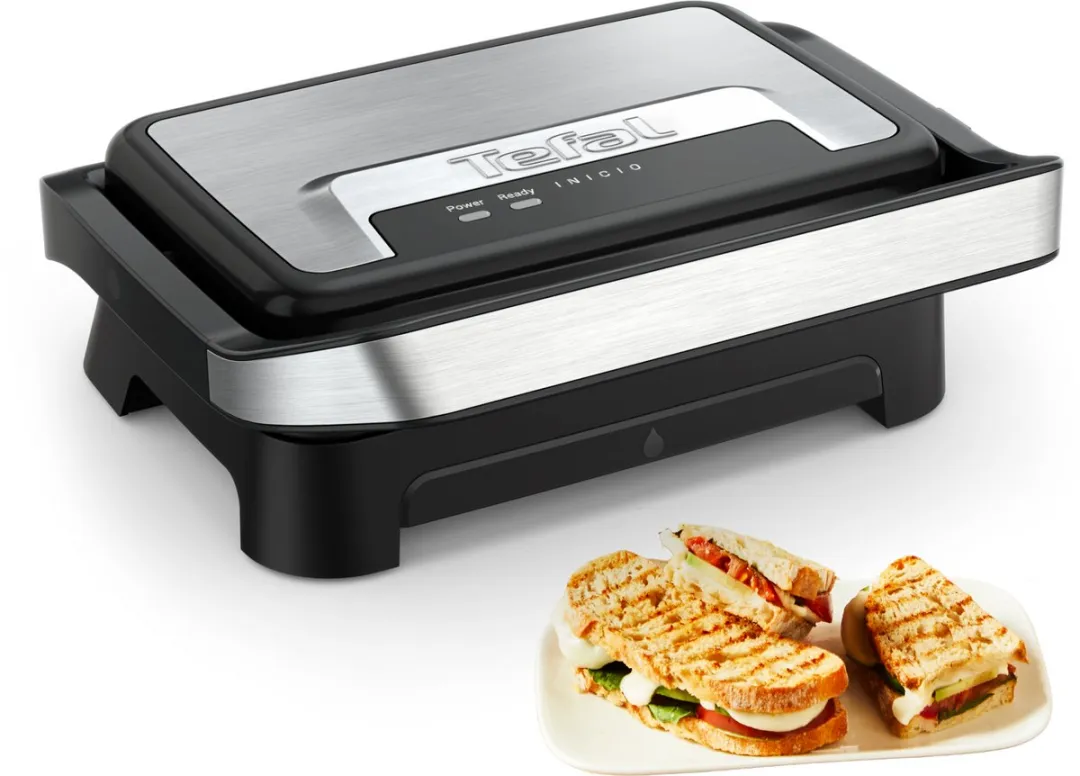 Tefal Inicio Compact GC270D10 Paninimaker & Contactgrill 1000W - Zilver