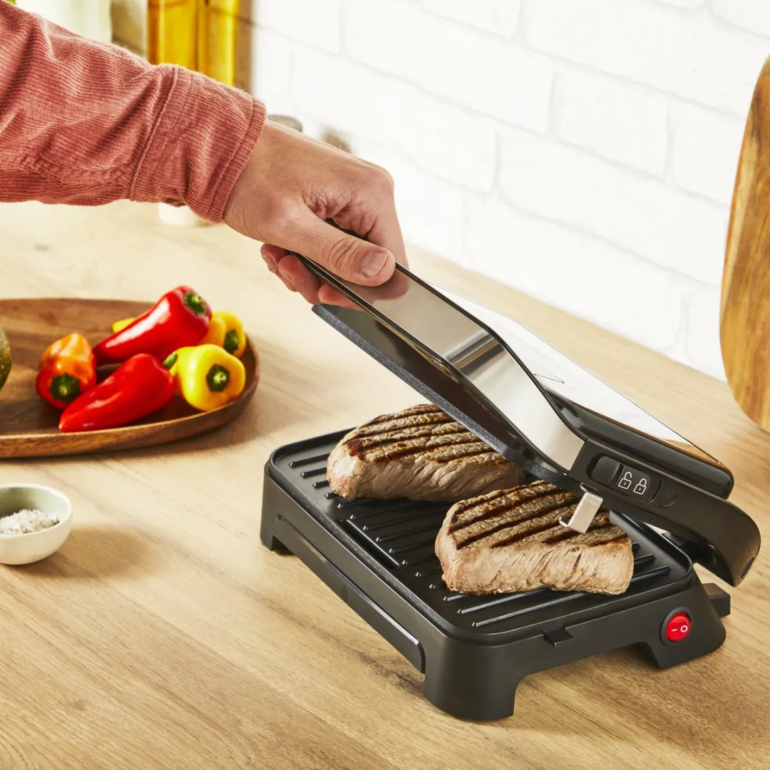 Tefal Inicio Compact GC270D10 Paninimaker & Contactgrill 1000W - Zilver