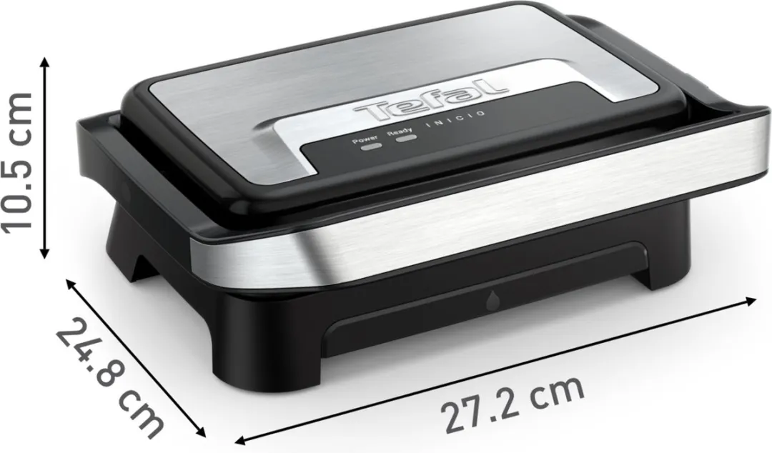 Tefal Inicio Compact GC270D10 Paninimaker & Contactgrill 1000W - Zilver
