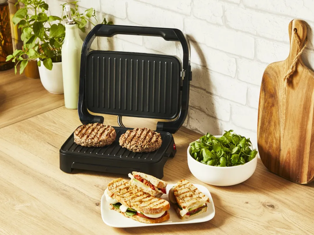 Tefal Inicio Compact GC270D10 Paninimaker & Contactgrill 1000W - Zilver