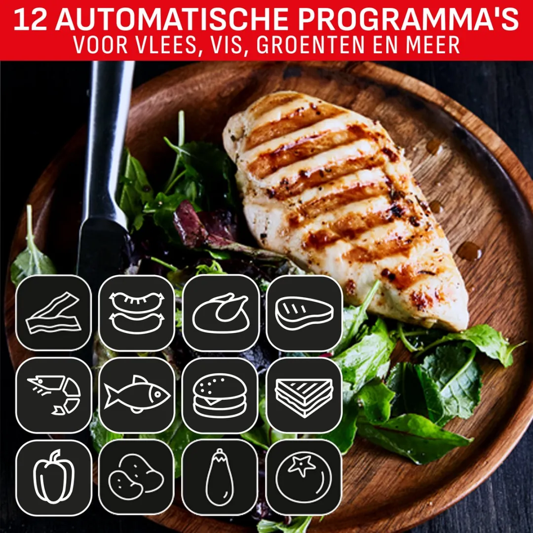 Tefal OptiGrill Elite GC750D Contactgrill - 2000W - Zilver