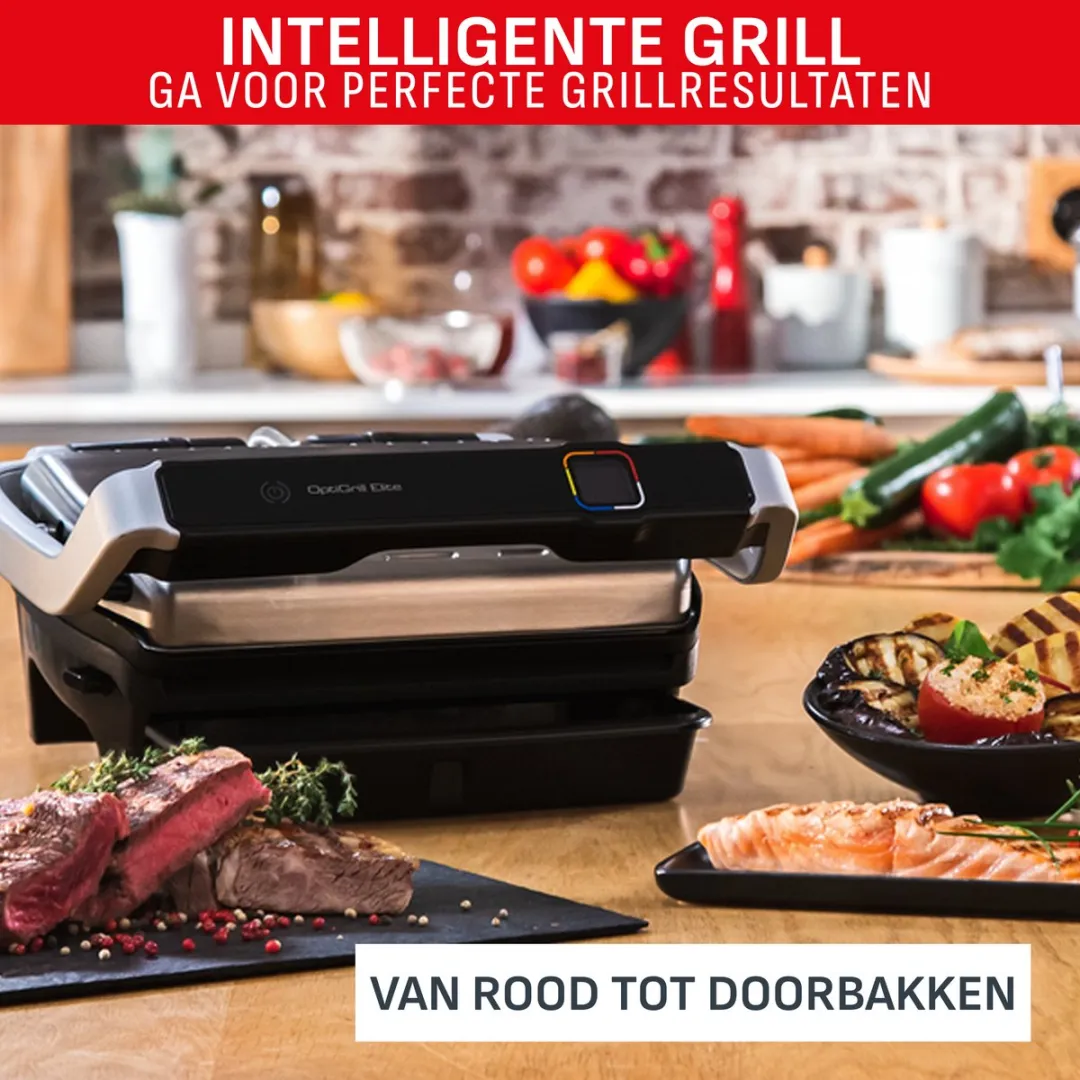 Tefal OptiGrill Elite GC750D Contactgrill - 2000W - Zilver - afbeelding 6 van 6