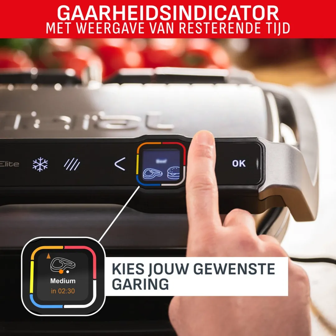 Tefal OptiGrill Elite GC750D Contactgrill - 2000W - Zilver
