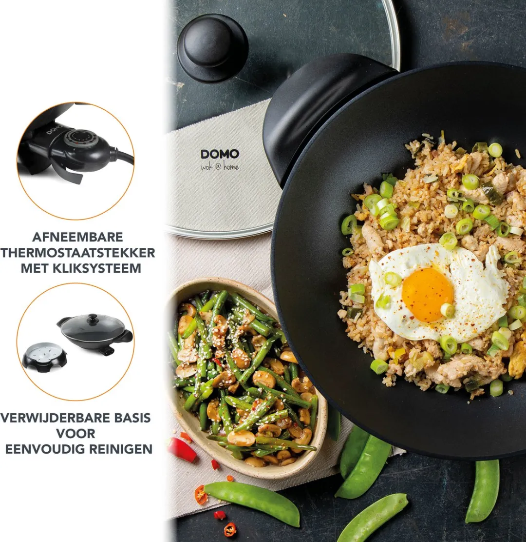 Domo DO8708W Elektrische Wok 2200W - 35,5 cm