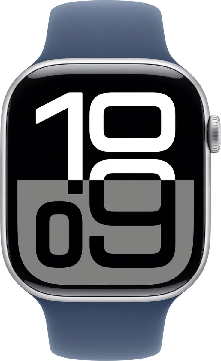 Apple Watch Series 10 46mm Zilver Denimband
