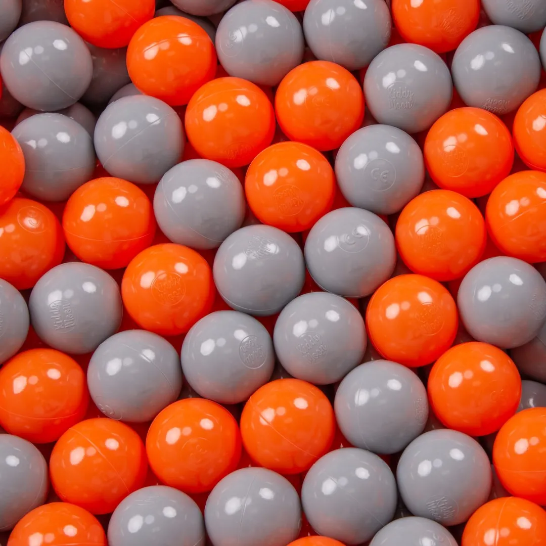 KiddyMoon Kinderballen 50 Stuks - ∅7cm - Oranje/Grijs