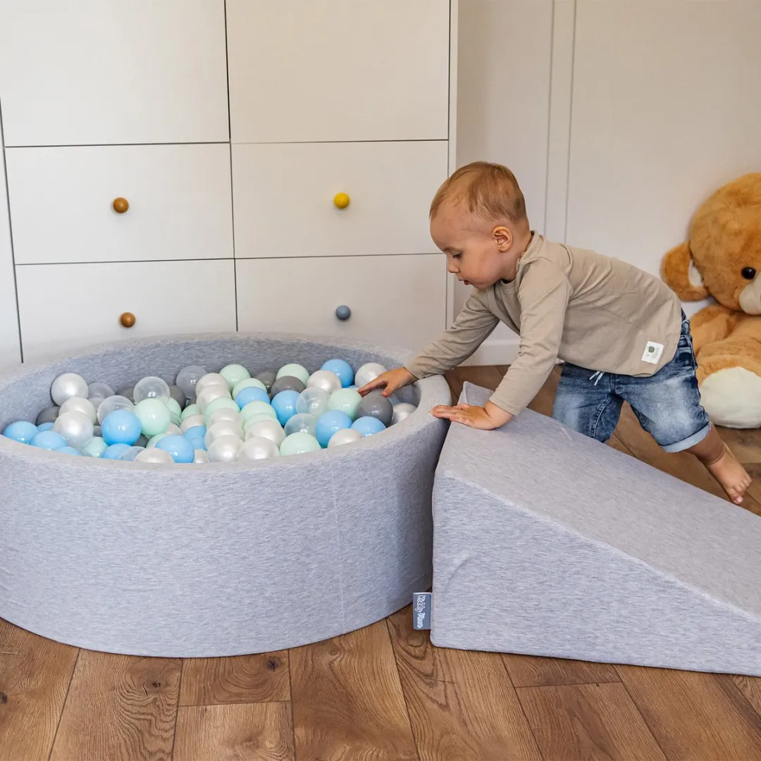 KiddyMoon Kinderballen 100 Stuks ∅7cm - Mint/Groen/Grijs/Geel/Wit