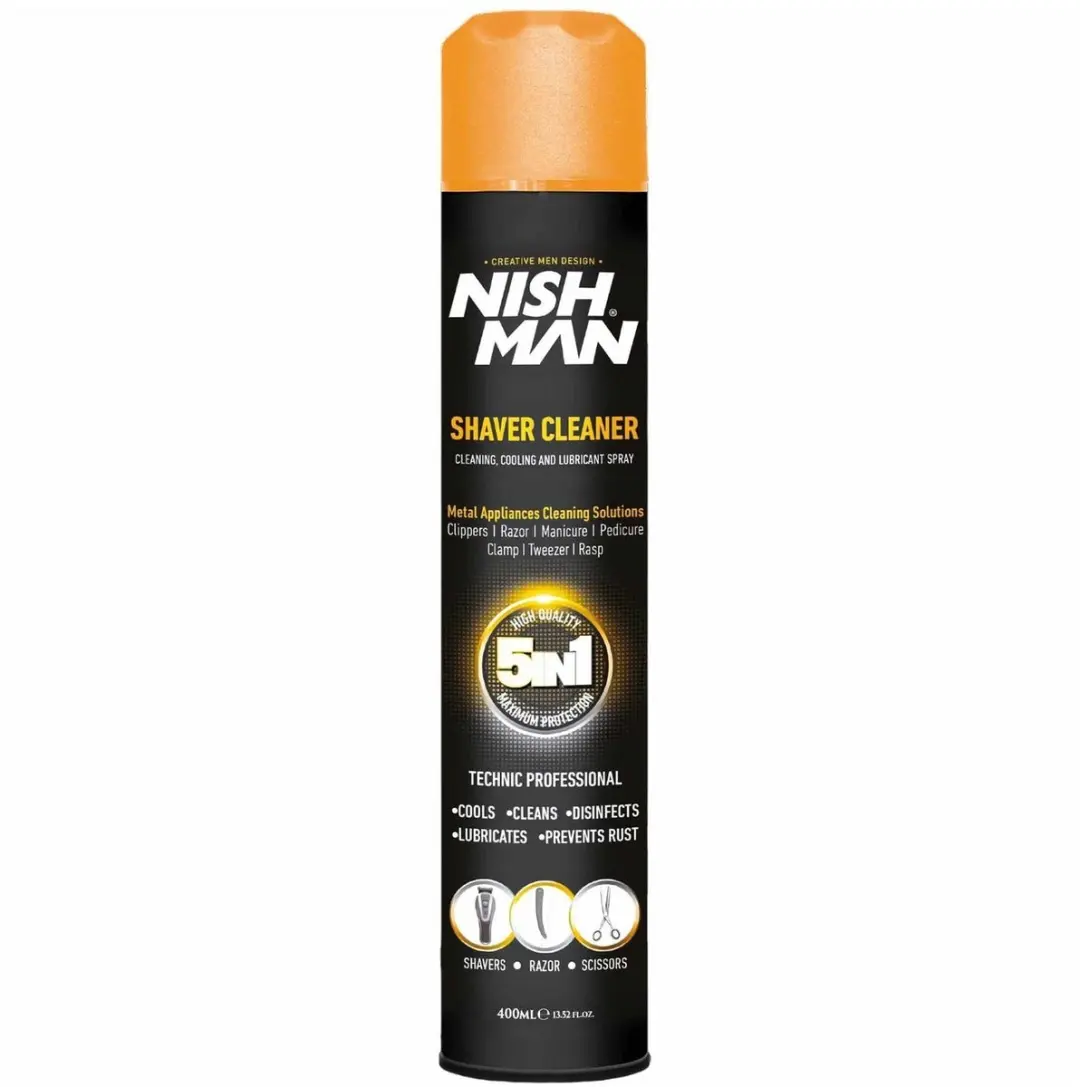 Nishman Shaver Cleaner 5in1 Technic Professional 400 ml, tondeuse onderhoudsspra