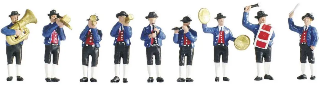 Noch Muzikanten Schaal H0 - Figuur - Rood/Zwart/Wit/Blauw/Goud