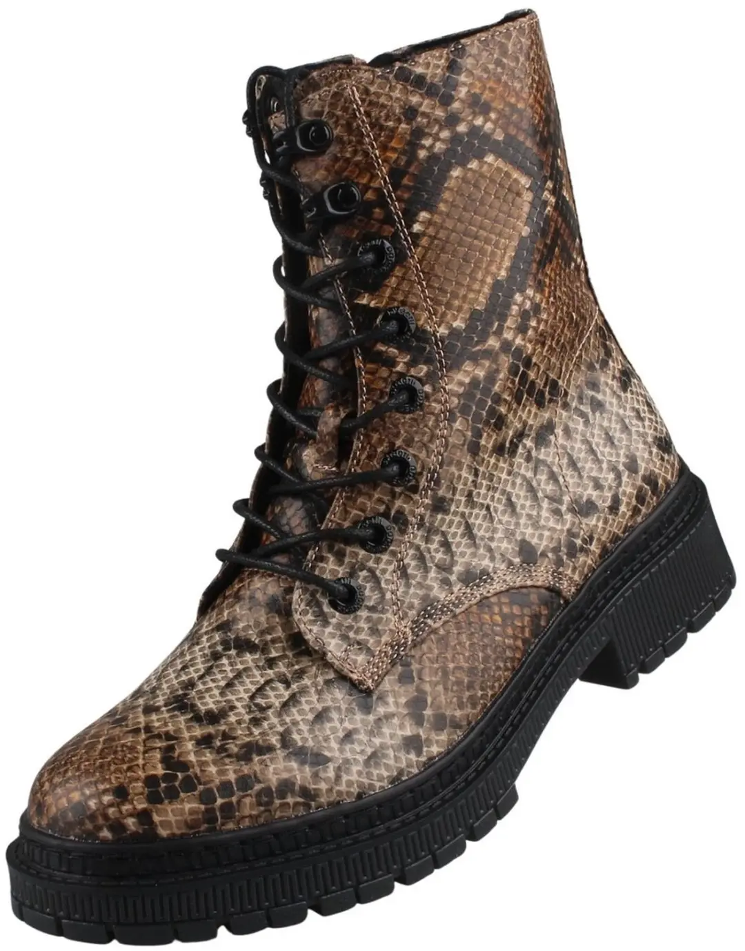 Dockers by Gerli dames enkellaarsjes bruin/slangprint 57BI212-610301