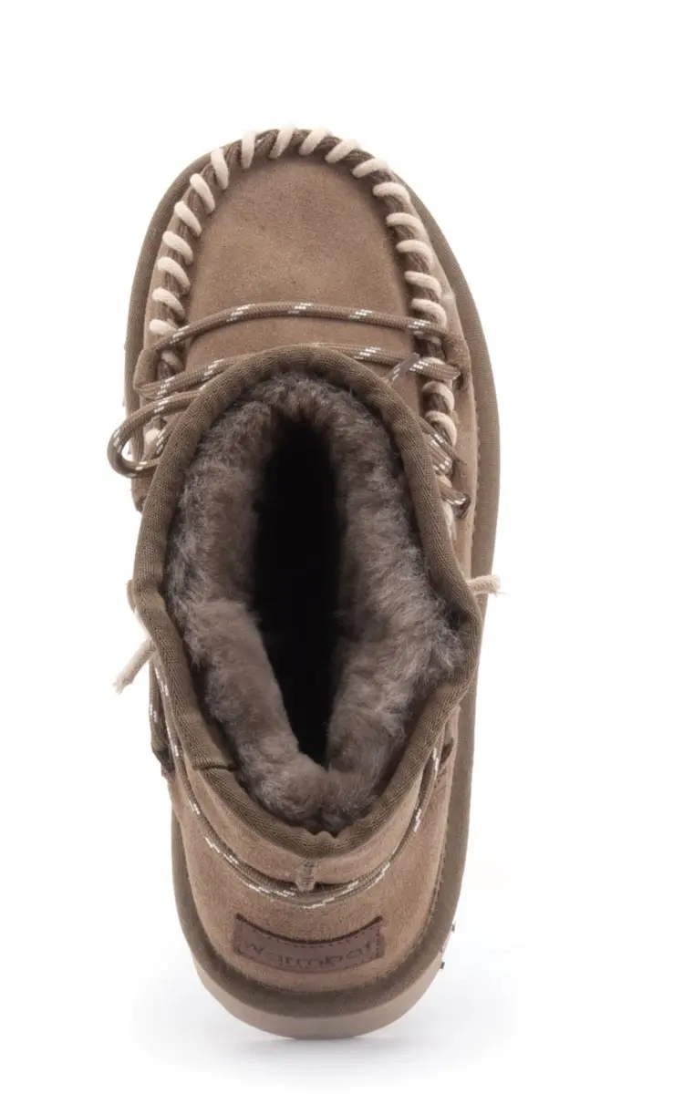 Warmbat Kalbarri Suede Veterlaars Dames - Grijsgroen - afbeelding 2 van 6