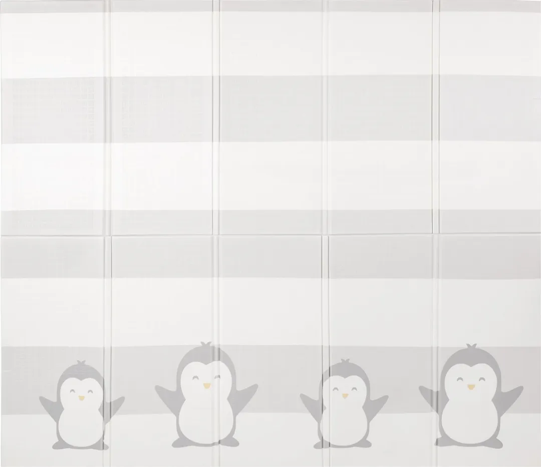 KiddyMoon Speelmat Witte Pinguïn 180x200cm - 1cm Schuim