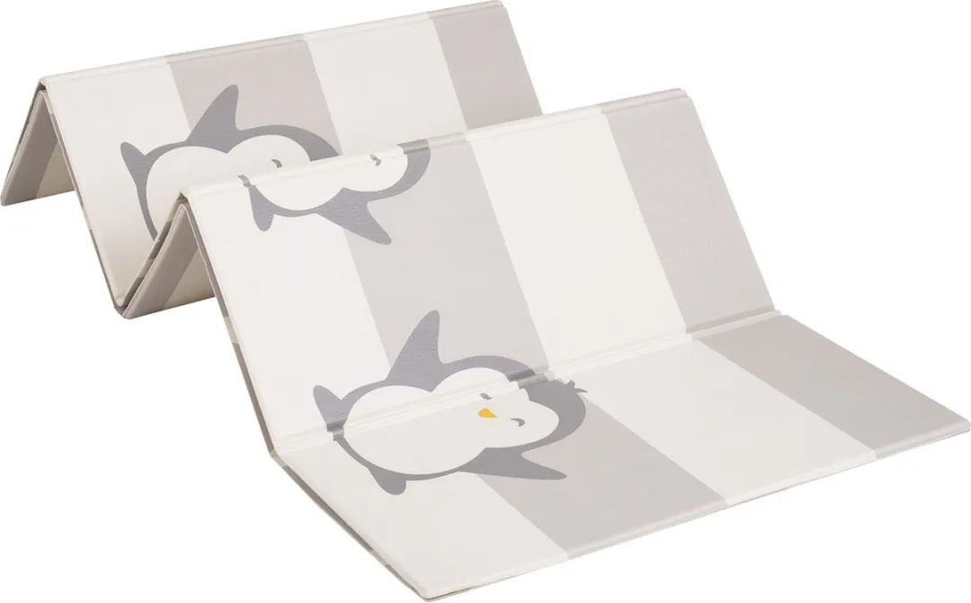 KiddyMoon Speelmat Witte Pinguïn 180x200cm - 1cm Schuim