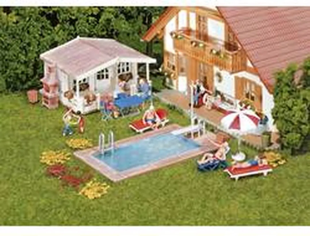 Faller H0 Zwembad en Tuinhuisje Modelbouwset - Neutral