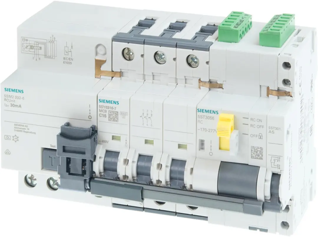 Siemens FIBlock 5SM2642-6 FI-stroomonderbreker 4P 300mA Type A - afbeelding 5 van 5
