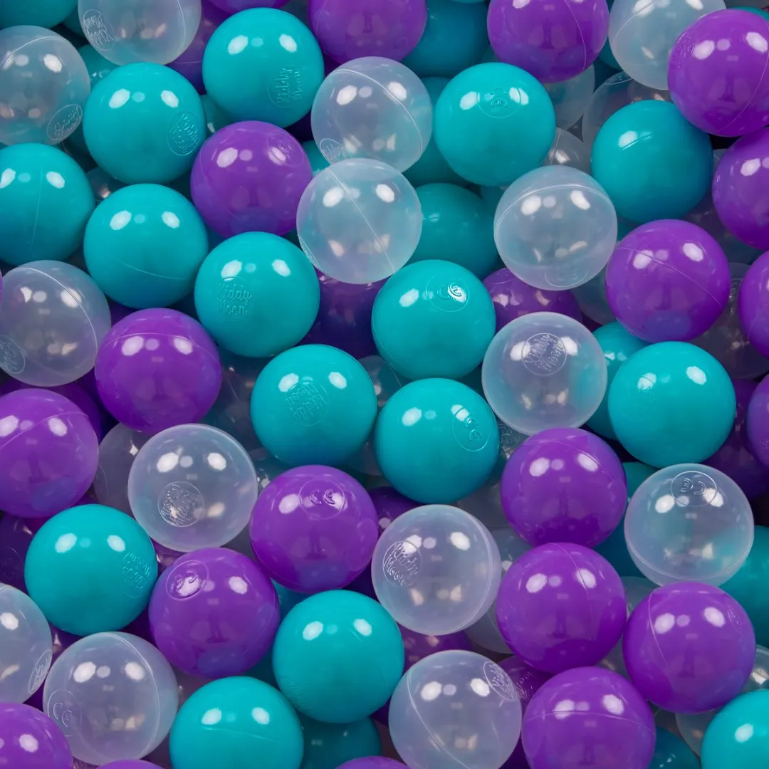KiddyMoon Kinderballen 300 Stuks ∅7cm - Turquoise/Paars/Transparant