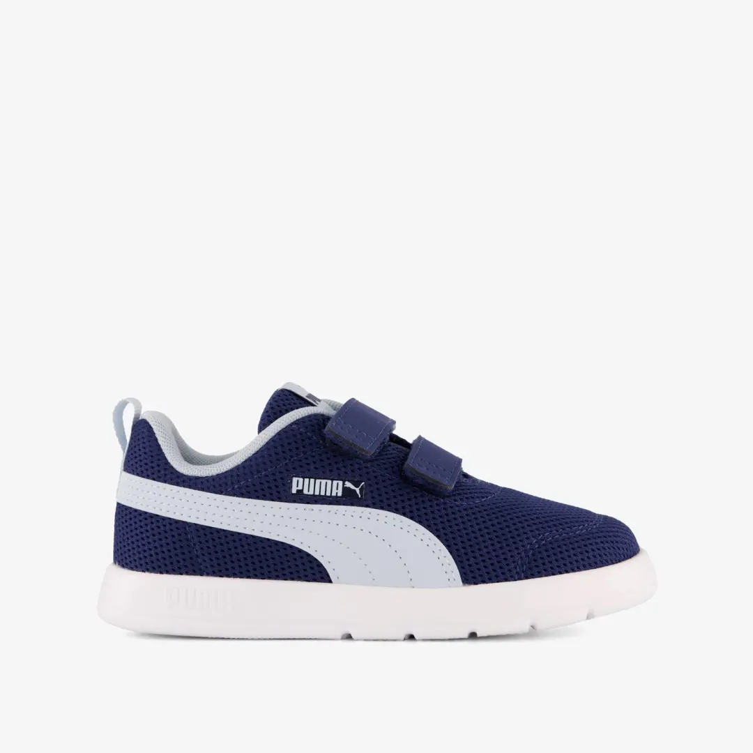 PUMA Courtflex V3 Mesh Kinder Sneakers - Blauw - Maat 26 - afbeelding 4 van 6