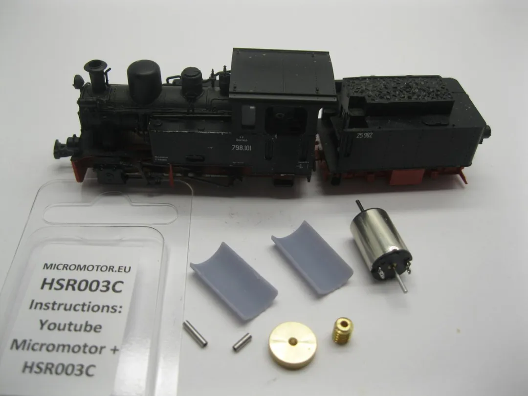Roco HSR003C Micromotor Ombouwset H0e - Zwart