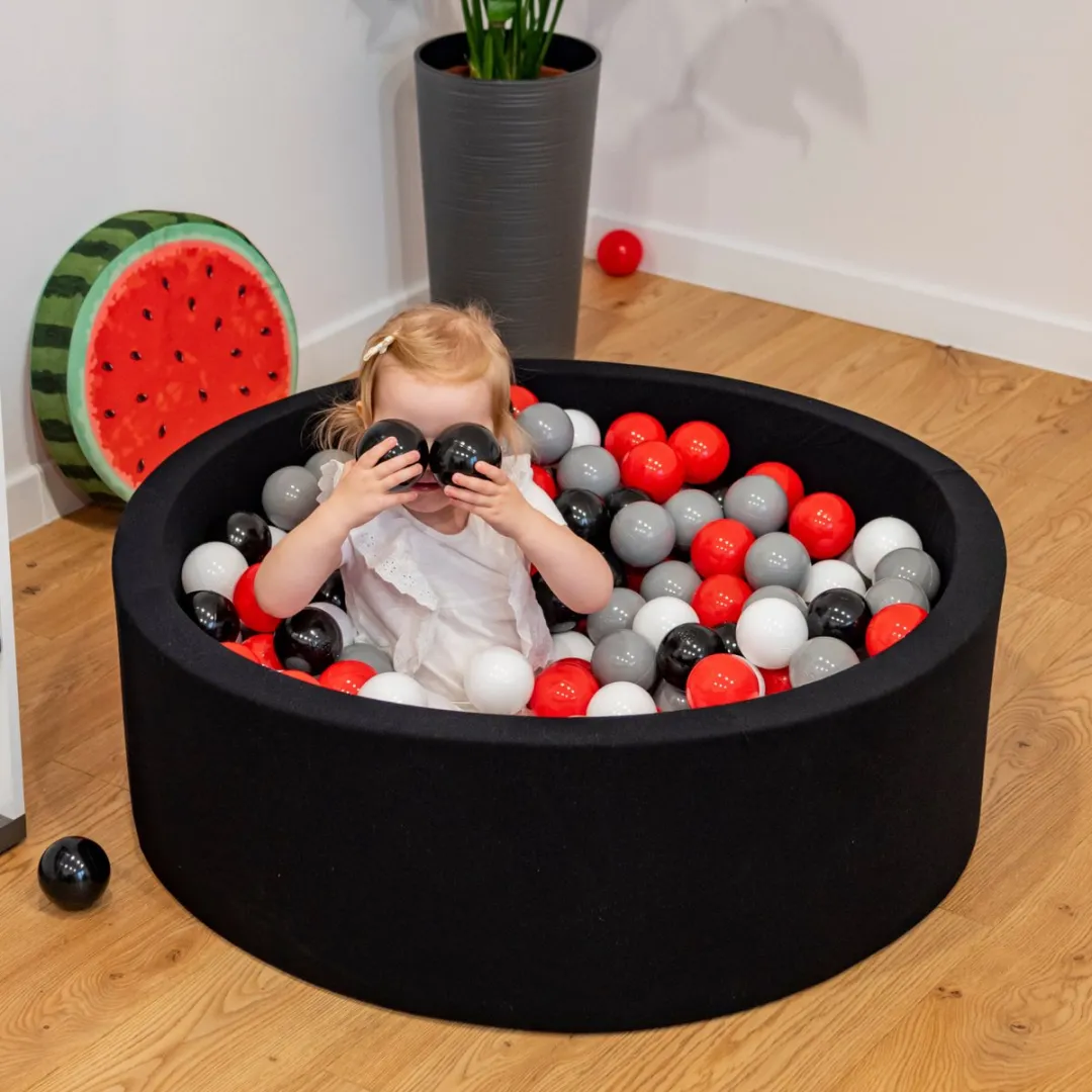 KiddyMoon Kinderballen 50 Stuks ∅7cm - Grijs/Wit/Rood/Zwart