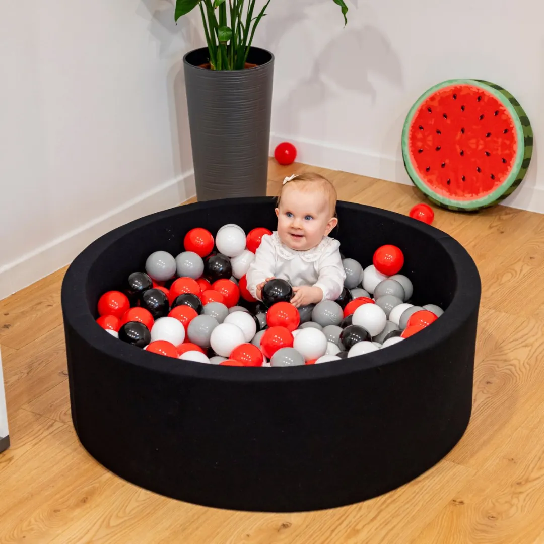 KiddyMoon Kinderballen 50 Stuks ∅7cm - Grijs/Wit/Rood/Zwart