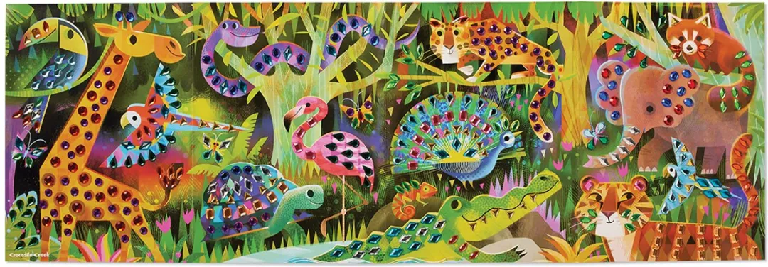 Crocodile Creek Creativity Jewel Art Poster - Paradijs Jungle - 3 Stuks