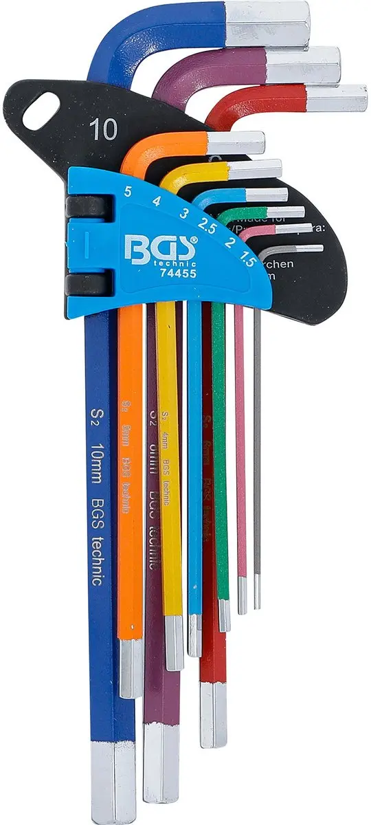 BGS technic Stiftsleutelset 1,5-10 mm - 9 delig - afbeelding 3 van 4