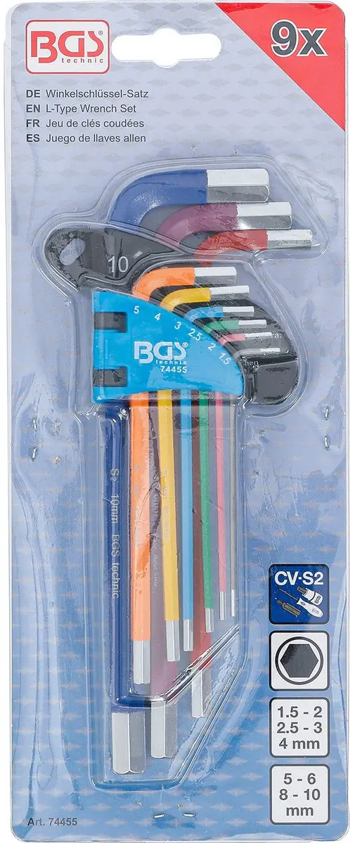 BGS technic Stiftsleutelset 1,5-10 mm - 9 delig - afbeelding 4 van 4