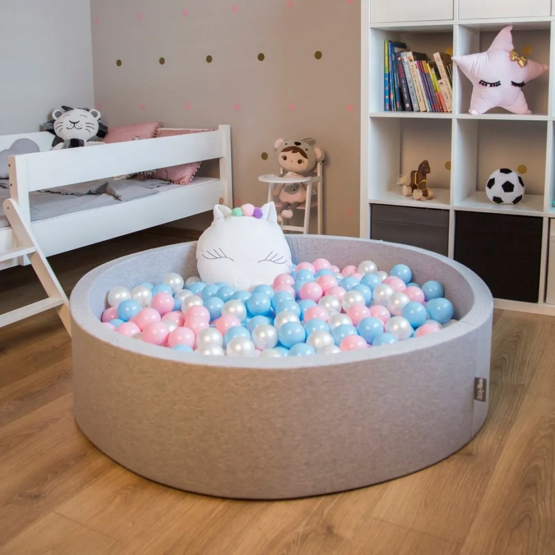 KiddyMoon Ballenbad 120x30cm - 300 Ballen ∅7cm - Roze/Grijs/Wit