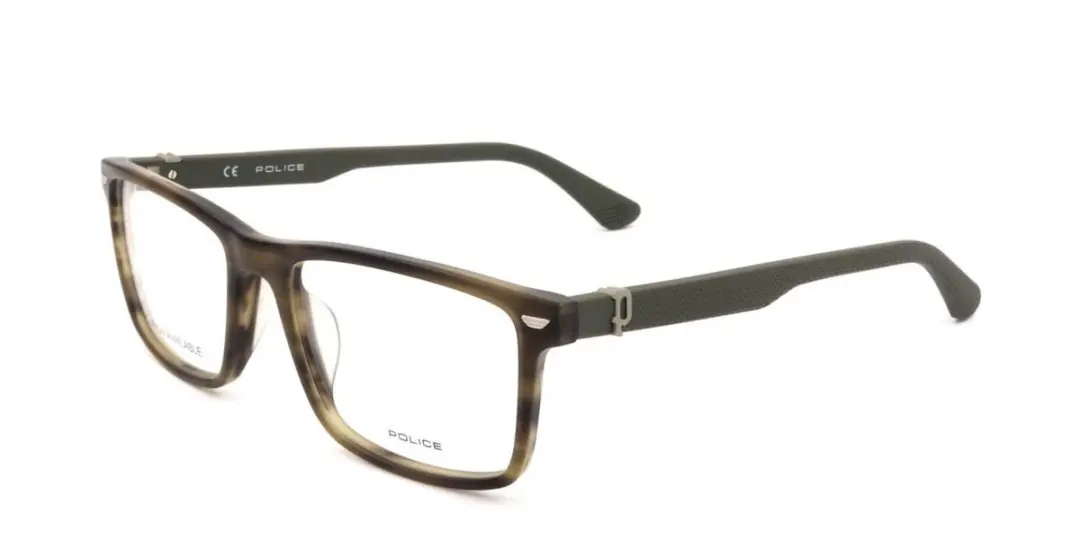 Police VPLF74 Matt striped green 54/17/145 MAN Brilmonturen