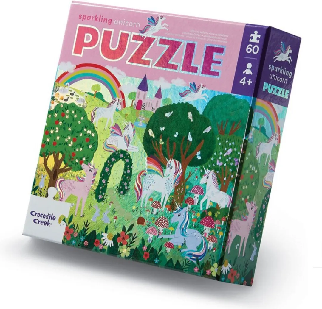 Crocodile Creek Puzzel Sparkling Unicorn 60 Stuks