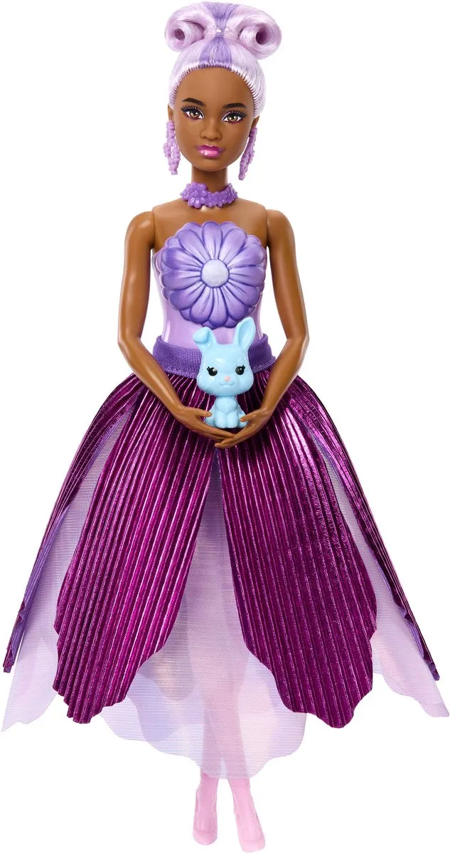 Barbie Petal Pop Modepop JMF58 - Paarse Madeliefje